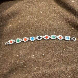 Vintage Sarah Coventry Harlequin Reversible Bracelet Nautical